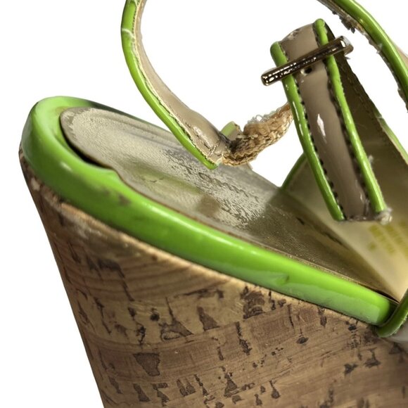 Tommy Hilfiger Wedge Sandals Shoes Womens Size 8 M Tan Green Cork - Picture 12 of 15
